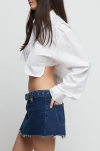 Cropped White Button Up Shirt Shirts & Tops MODU Atelier 