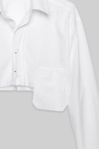 Cropped White Button Up Shirt Shirts & Tops MODU Atelier 
