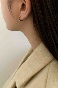 Cubic Hoop Earrings Gold Plated Sterling Silver Earrings MODU Atelier 