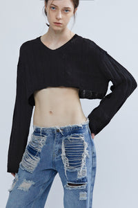 Distressed Faded Denim Jeans Pants MODU Atelier 