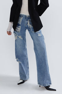 Distressed Faded Denim Jeans Pants MODU Atelier 