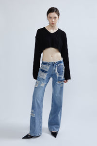 Distressed Faded Denim Jeans Pants MODU Atelier 