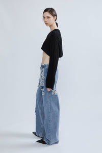 Distressed Faded Denim Jeans Pants MODU Atelier 