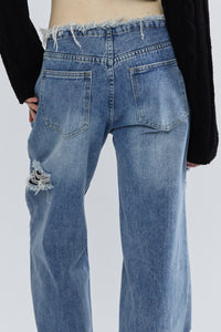 Distressed Faded Denim Jeans Pants MODU Atelier 