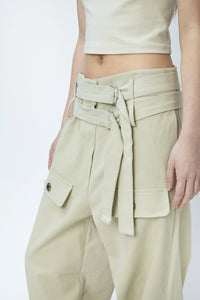 Double Belted Pants, Beige Pants MODU Atelier 