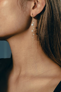 Double Multi Pearl Drop Earring Plated Earrings MODU Atelier 