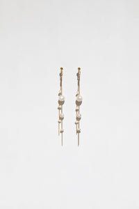 Double Multi Pearl Drop Earring Plated Earrings MODU Atelier 
