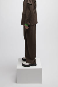 Double Pleated Straight Cut Trousers Woven Pants MODU Atelier 