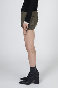 Drawstring Mini Cargo Skirt, Olive Mini Skirt MODU Atelier 
