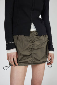 Drawstring Mini Cargo Skirt, Olive Mini Skirt MODU Atelier 