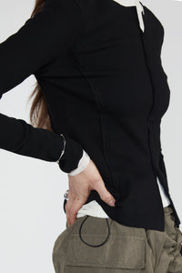 Exposed Seam Knit Top, Black Knit Tops MODU Atelier 