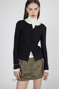 Exposed Seam Knit Top, Black Knit Tops MODU Atelier 