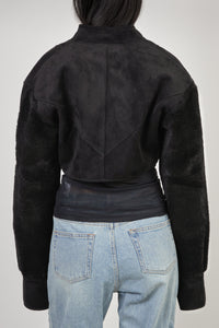Faux Suede Bolero Mustang Jacket, Black Outerwear LVIR 
