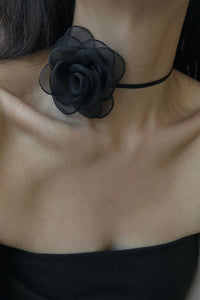Flower Tie Choker, Black MODU Atelier 