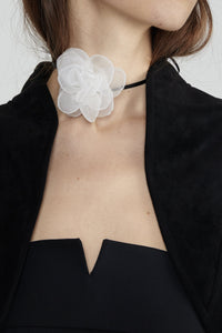 Flower Tie Choker, White MODU Atelier 