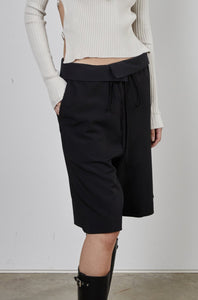 Fold-Over Waist Shorts, Black Pants MODU Atelier 