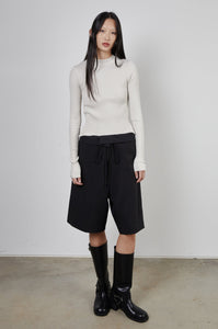 Fold-Over Waist Shorts, Black Pants MODU Atelier 