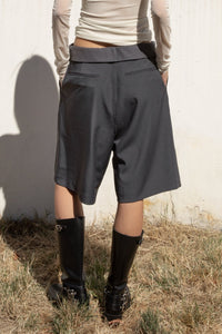 Fold-Over Waist Shorts, Grey Pants MODU Atelier 