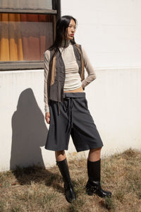 Fold-Over Waist Shorts, Grey Pants MODU Atelier 