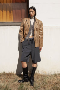 Fold-Over Waist Shorts, Grey Pants MODU Atelier 