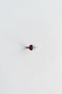 Garnet Oval Ring Sterling Silver Ring MODU Atelier 