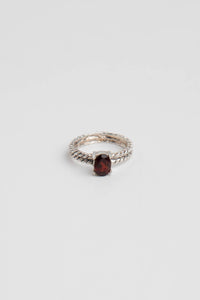 Garnet Oval Ring Sterling Silver Ring MODU Atelier 
