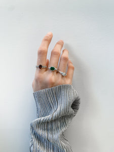 Garnet Oval Ring Sterling Silver Ring MODU Atelier 