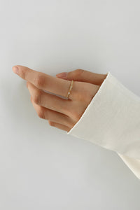Heart Band with Single Cubic Ring Gold Plated Sterling Silver Ring MODU Atelier 