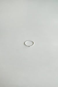 Heart Band with Single Cubic Ring Sterling Silver Ring MODU Atelier 