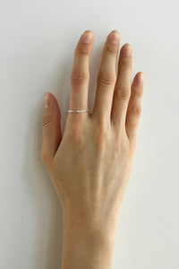 Heart Band with Single Cubic Ring Sterling Silver Ring MODU Atelier 