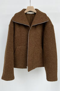 High Collar Wool Zip Coat MODU Atelier 