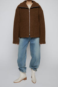 High Collar Wool Zip Coat Outerwear MODU Atelier 