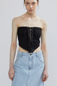 Laced Up Bustier Top, Black Shirts & Tops MODU Atelier 