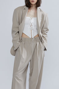 Laced Up Bustier Top, Cream Shirts & Tops MODU Atelier 
