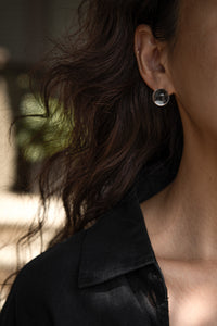 Large Clear Ball Stud Earring Plated Earring MODU Atelier 