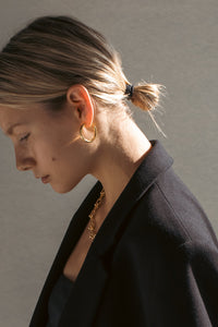 Large Rounded Hoop Earrings Gold Plated Sterling Silver Earrings MODU Atelier 