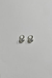 Large Sphere Hoop Earring Sterling Silver Earrings MODU Atelier 