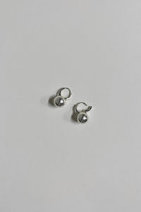 Large Sphere Hoop Earring Sterling Silver Earrings MODU Atelier 