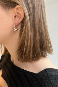 Large Sphere Hoop Earring Sterling Silver Earrings MODU Atelier 