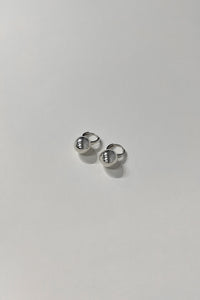 Large Sphere Hoop Earring Sterling Silver Earrings MODU Atelier 