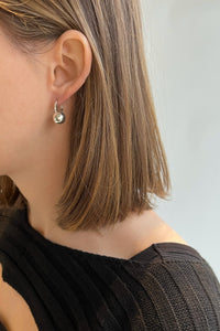 Large Sphere Hoop Earring Sterling Silver Earrings MODU Atelier 