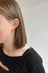 Large Sphere Stud Earring Sterling Silver Earrings MODU Atelier 