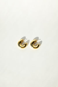 Large Thick Rounded Hoop Earrings Gold Plated Sterling Silver Earrings MODU Atelier 