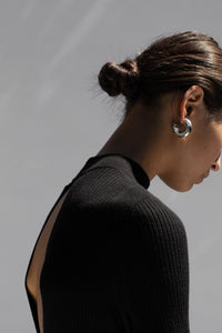 Large Thick Rounded Hoop Earrings Sterling Silver Earrings MODU Atelier 
