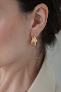 Layered Huggie Hoops Plated Earrings MODU Atelier 