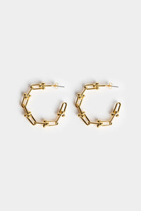 Link and Ball Chain Hoops Plated Earrings MODU Atelier 