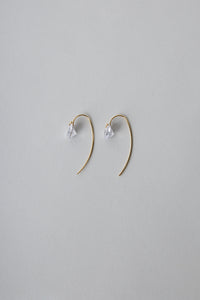 Long Cubic Zircornia Earring Gold Plated Sterling Silver Earrings MODU Atelier 