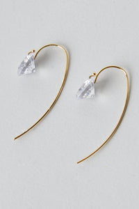 Long Cubic Zircornia Earring Gold Plated Sterling Silver Earrings MODU Atelier 