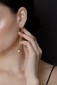 Long Drop Ball Earring Plated Earrings MODU Atelier 
