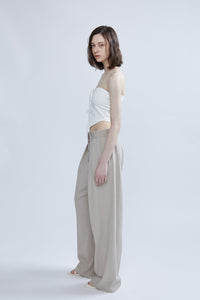 Low Waisted Pleated Pants, Beige Pants MODU Atelier 